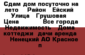 Сдам дом посуточно на лето. › Район ­ Ейский › Улица ­ Грушовая › Цена ­ 3 000 - Все города Недвижимость » Дома, коттеджи, дачи аренда   . Ненецкий АО,Красное п.